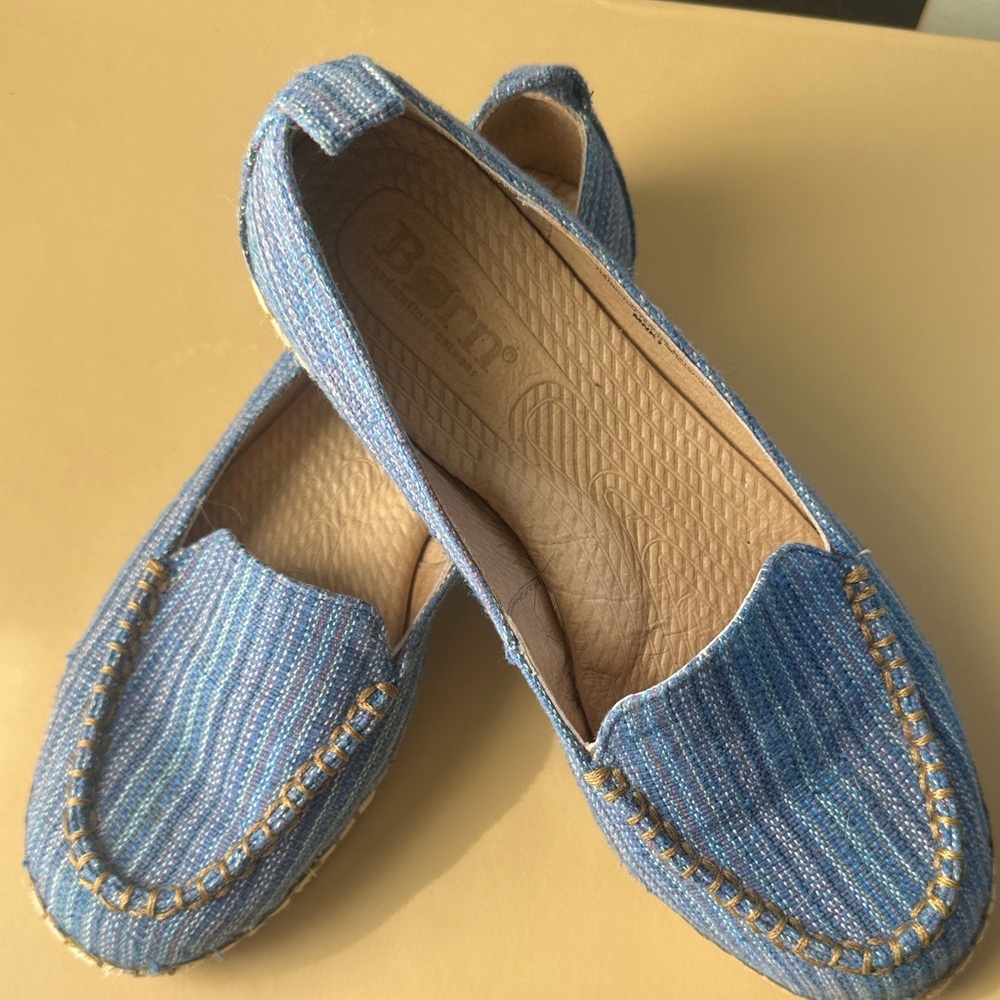 Born Women's Blue Striped Loafers